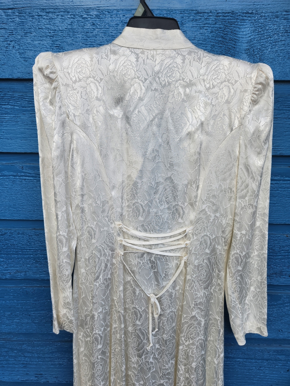 New Frontier Ivory Lace Maxi Dress with Ornate Neckline - Picture 11 of 12